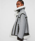 Priya Shearling Biker Jacket